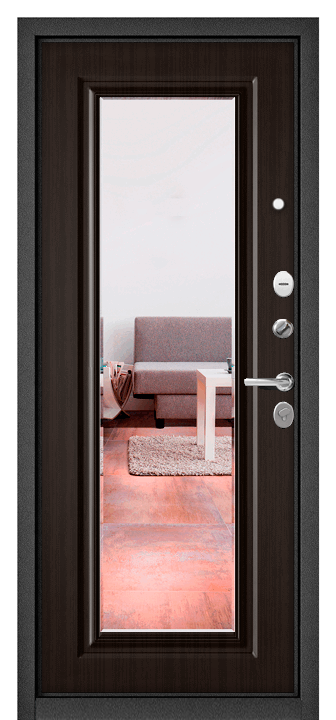 Входная дверь Trust Eco 1 140-Mirror Шоколад ларче TE-1-KAST-140M-SHLA