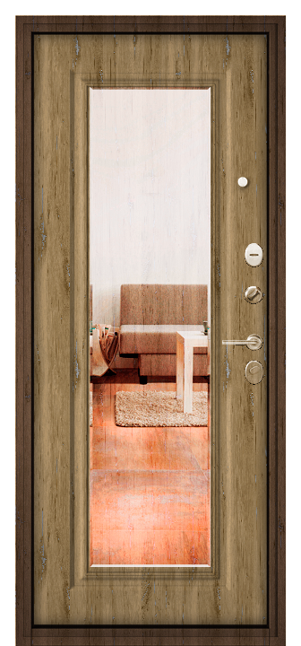 Входная дверь Trust Eco 161 140-Mirror Дуб песочный TE-161-BLMA-140M-DBPS